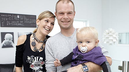Jan Magnussen med sin kone Chrisser og sønen Luca.