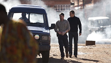 Et dugfriskt foto fra optagelserne i Marokko af de uigenkaldeligt sidste afsnit af ?Livvagterne? med Thomas W. Gabrielsson og André Babikian i aktion.