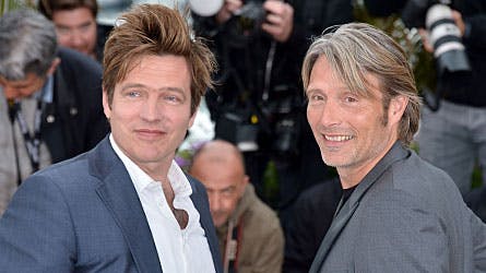 Manuskriptforfatter og filminstruktør Thomas Vinterberg og skuespiller Mads Mikkelsen.