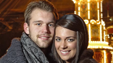 Michala Kjær, 19, har haft et 2008 med op- og nedture. Her er hun med kæresten Frederik Bagger.