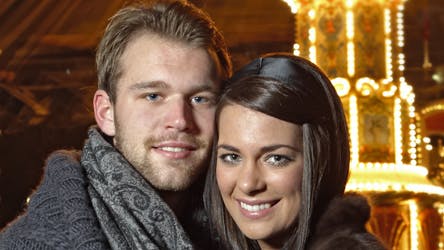 Michala Kjær, 19, har haft et 2008 med op- og nedture. Her er hun med kæresten Frederik Bagger.