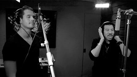 Rasmus Seebach i studiet med Lionel Richie