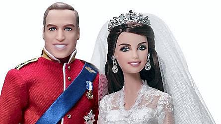 Prins William og hertuginde Catherine som dukker