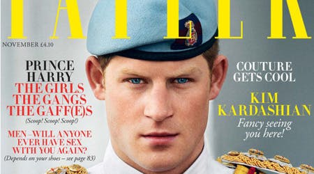 Prins Harry på forsiden af Tatler