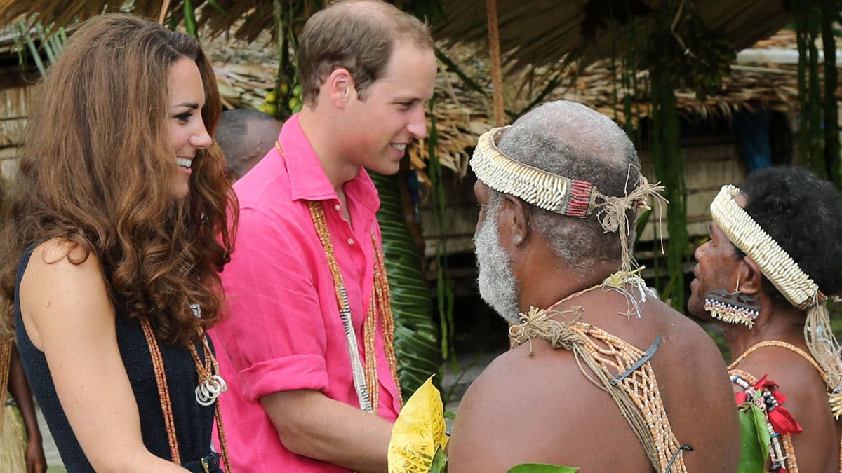 Hertuginde Catherine og prins William i Asien