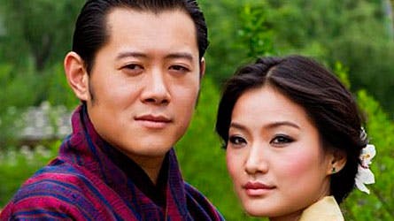 Kong Jigme og dronning Jetsun Pema af Bhutan.