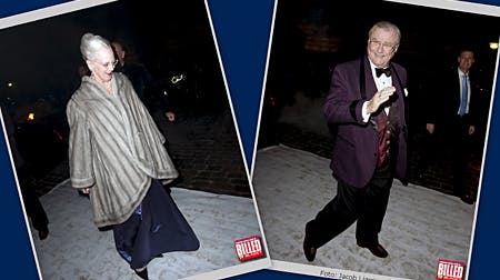 Prins Henrik var som sædvanlig i festhumør, mens dronning Margrethe så lidt mere anspændt ud.