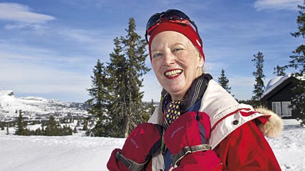 Dronning Margrethe på ski i Norge