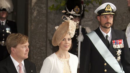Kronprins Willem-Alexander, kronprinsesse Mary og kronprins Haakon.