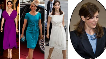 Kronprinsesse Mary i tre Prada-kjoler og en blå skjortebluse