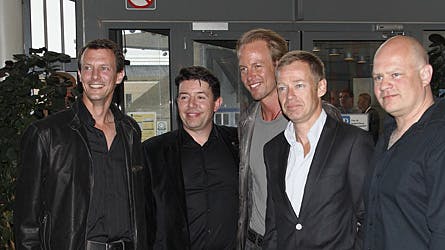 Joachim med vennerne Oscar Siesbye, Martin Friis, Christian Scherfig og Jesper Melchior til AC/DC-koncert i Parken.