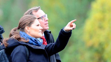 Kronprinsesse Victoria under onsdagens øvelse i vildmarken.