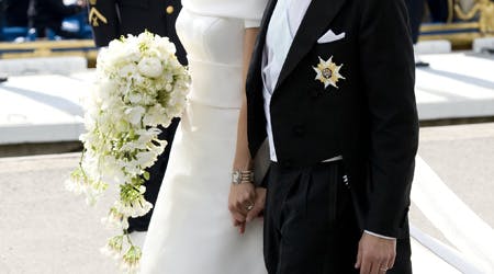 Victoria, Daniel og brudebuketten.