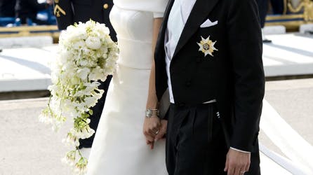 Victoria, Daniel og brudebuketten.