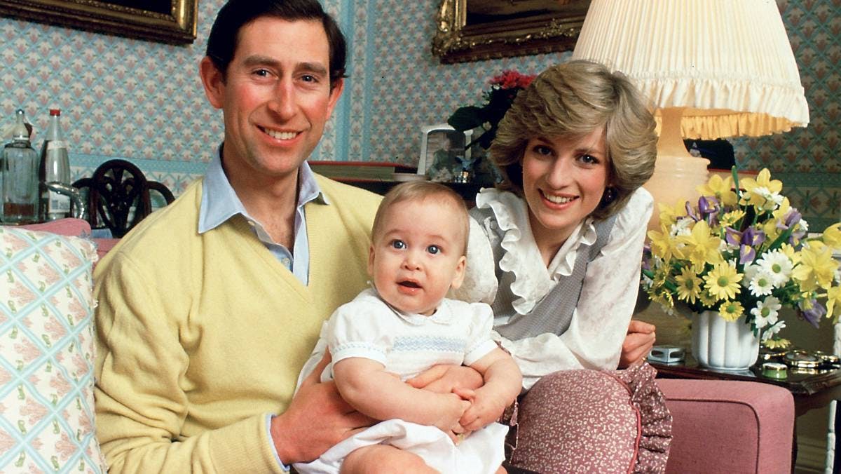 Prins Charles, prinsesse Diana og prins William i 1983.