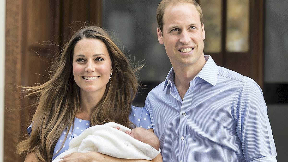 Hertuginde Catherine, prins William og prins George.