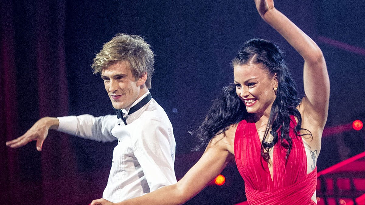 Det flotte par på "Vild med dans"-gulvet - Thomas Ernst og Malene Østergaard.