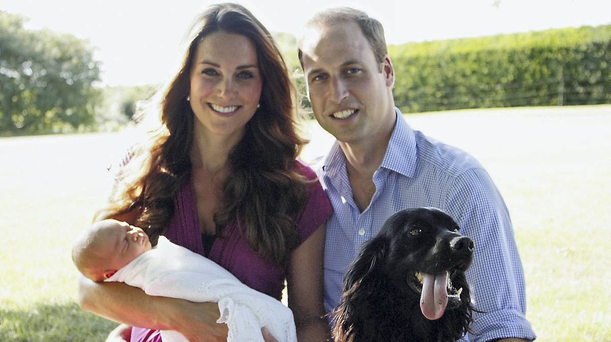 Hertuginde Catherine, prins William og prins George.