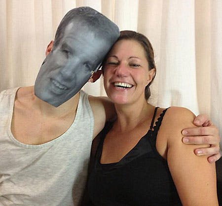 Michael Olesen og Mette Blomsterberg fjolder rundt under lørdagens "Vild med dans"-træning.