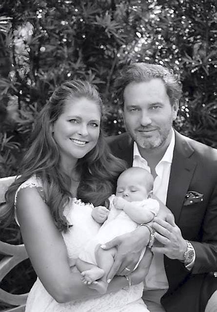 Prinsesse Madeleine, Christopher O'Neill og prinsesse Leonore Lilian Maria.