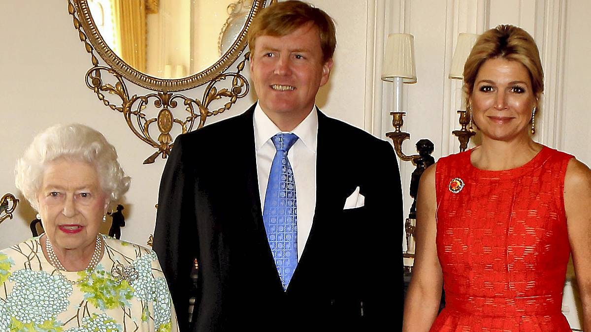 Dronning Elizabeth, kong Willem-Alexander og dronning Maxima.