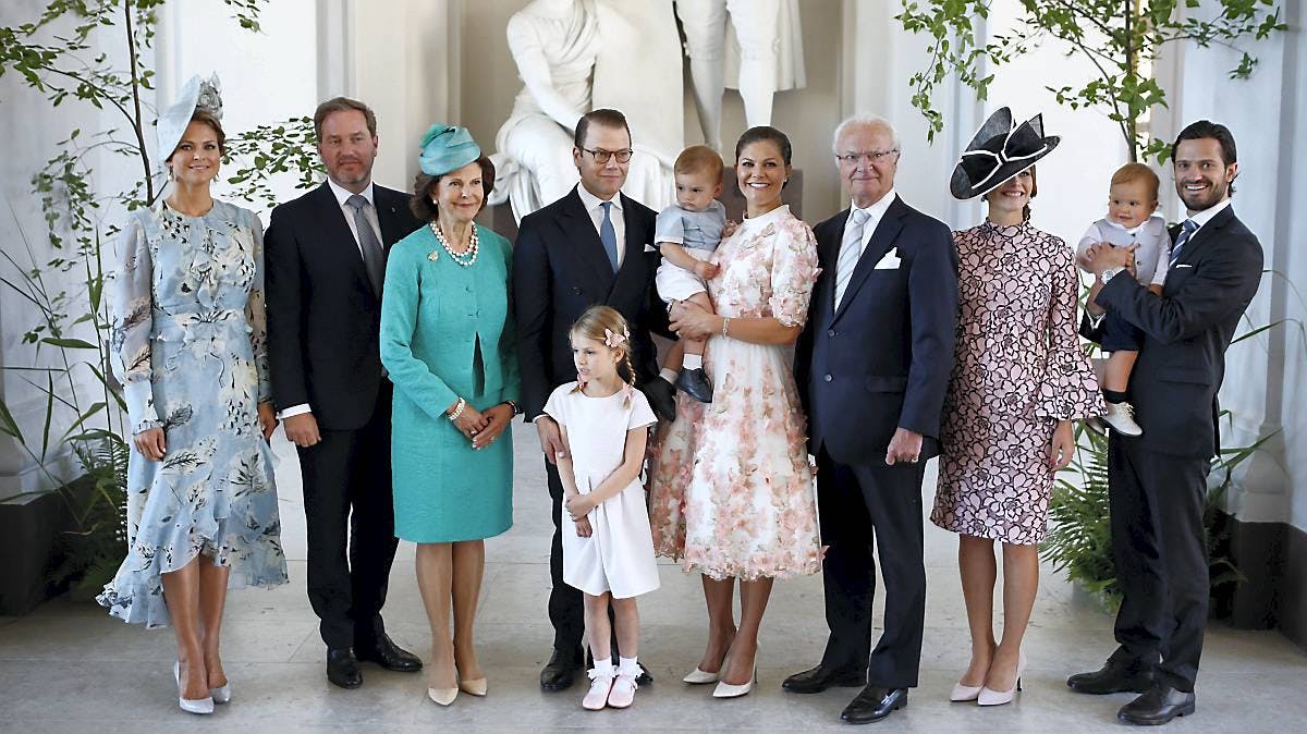 Den svenske kongefamilie samlet til Te Deum i anledning af kronprinsesse Victorias 40-års fødselsdag