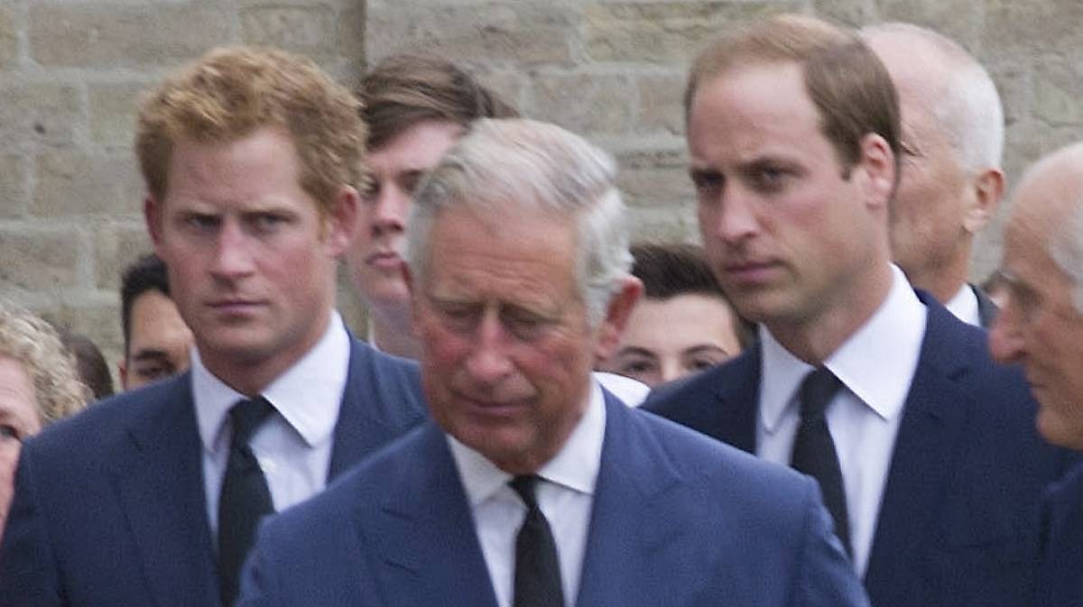 Prins Charles, prins Harry og prins William.