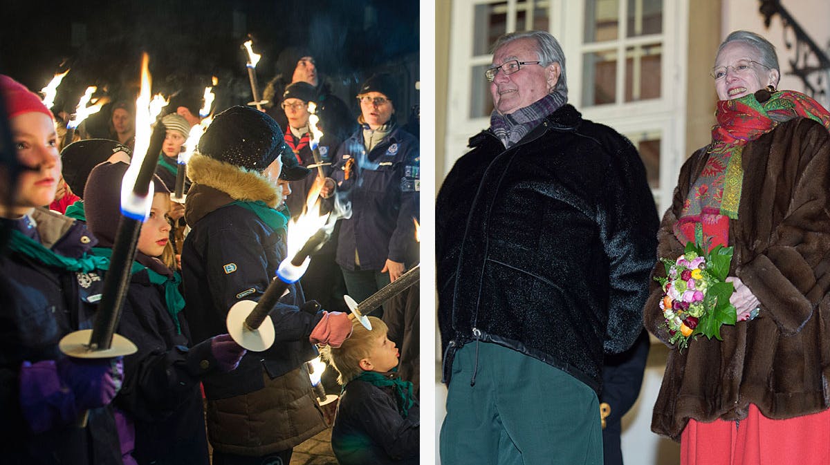 Dronning Margrethe prins Henrik fakkeltog Fredensborg