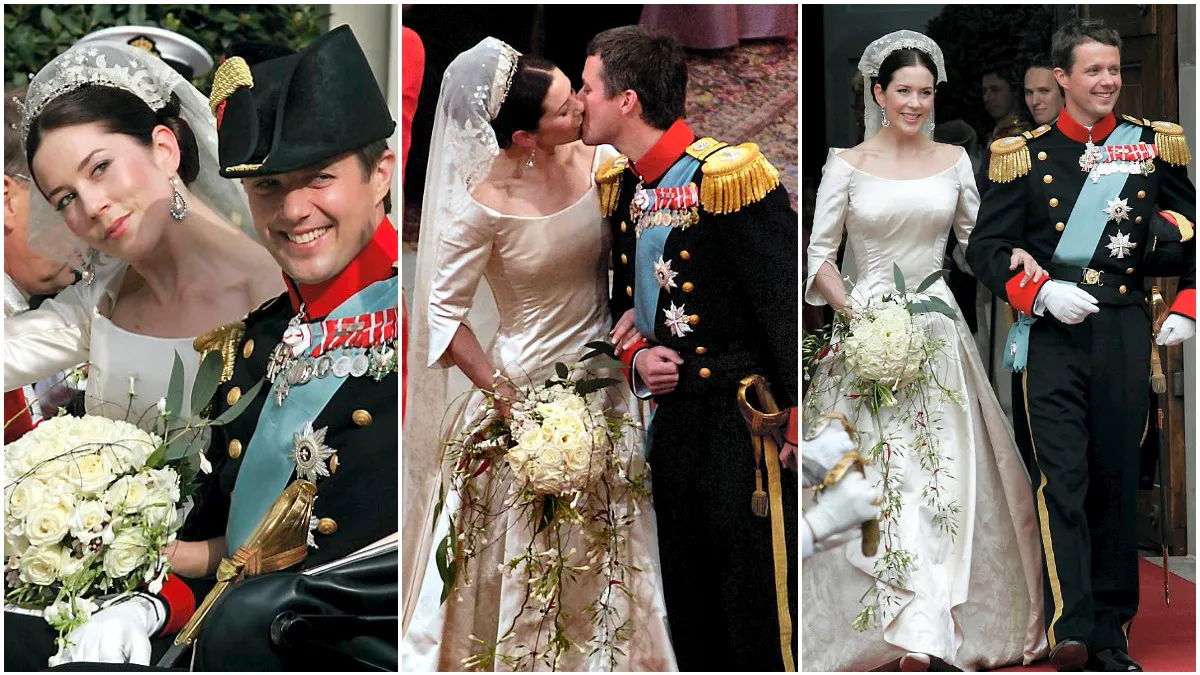 Queen Mary of Denmark Wears Diamond Necklace Tiara at Royal Wedding Queen Mary of Denmark Wears Diamond Necklace Tiara at Royal Wedding
