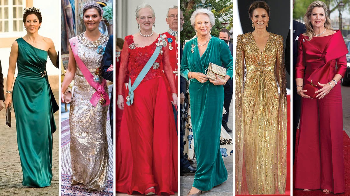 Kronprinsesse Mary, kronprinsesse Victoria, dronning Margrethe, prinsesse Benedikte, hertuginde Catherine, dronning Maxima.