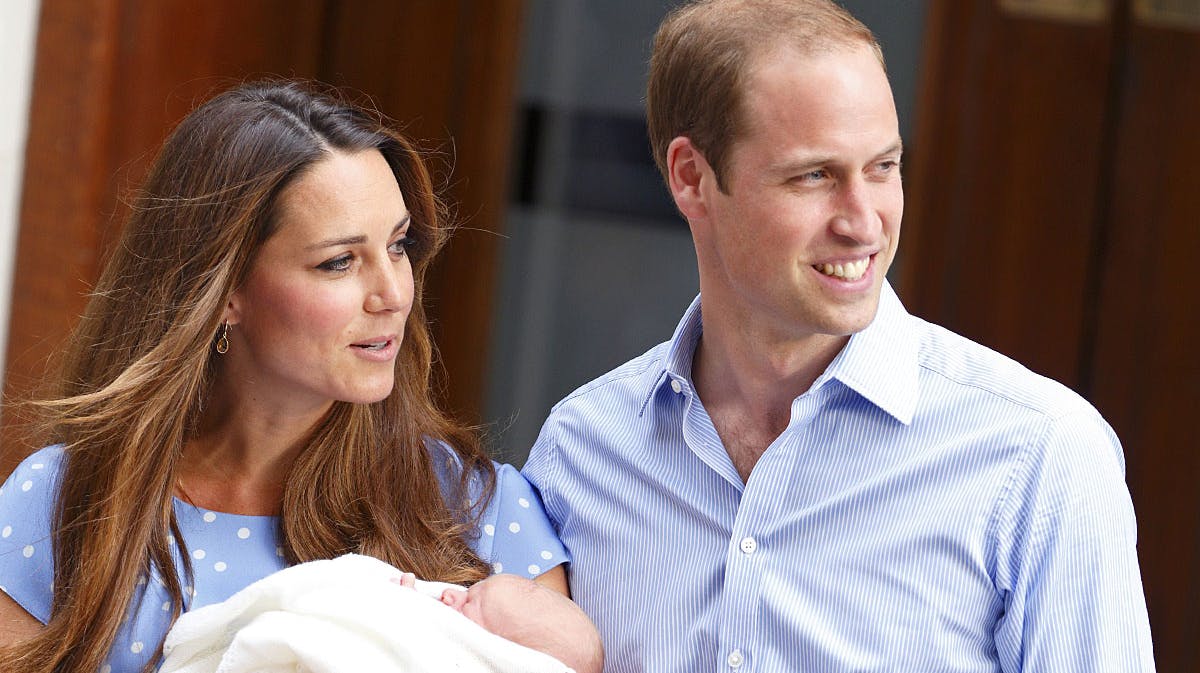 Hertuginde Catherine af Cambridge, prins William og prins George.