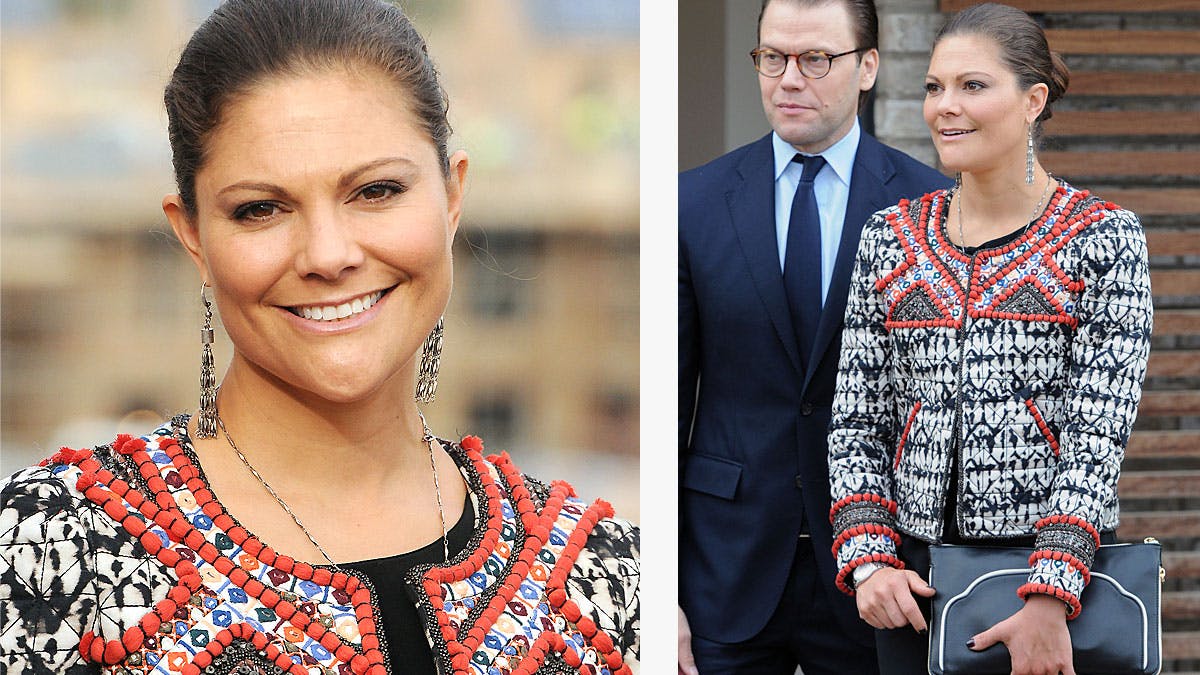 Kronprinsesse Victoria iklædt jakke fra H&amp;M-kollektion designet af Isabel Marant.