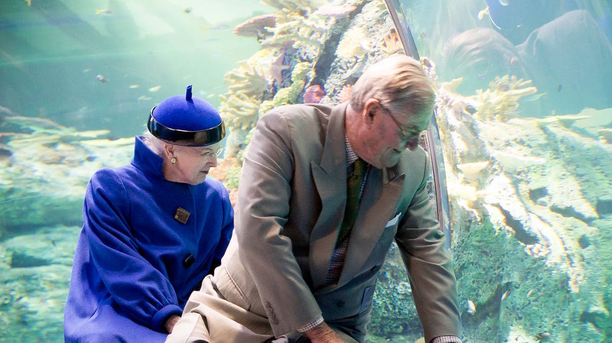 Dronning Margrethe og prins Henrik  Danmarks nye Akvarium