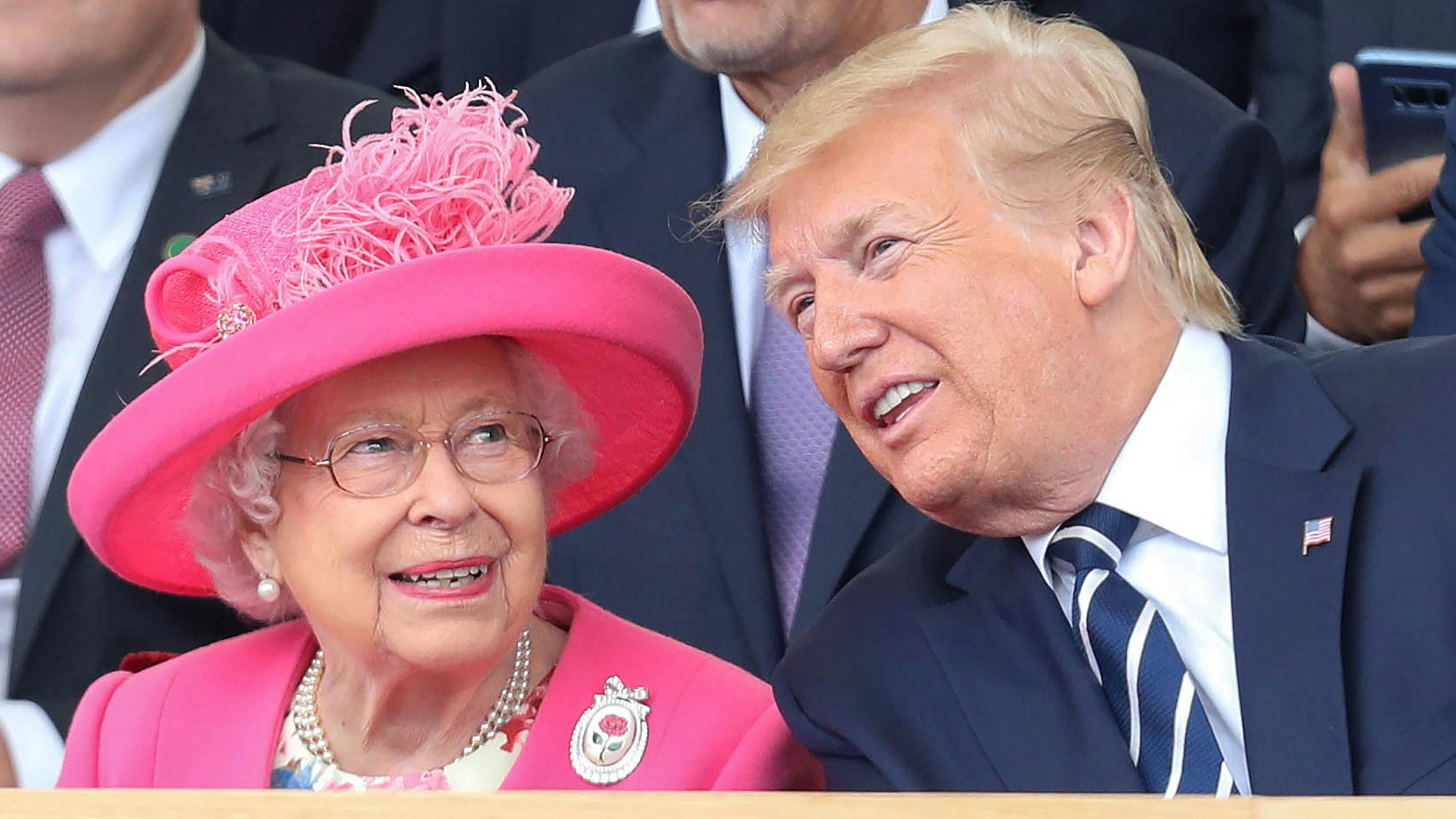 Donald Trump med dronning Elizabeth. 