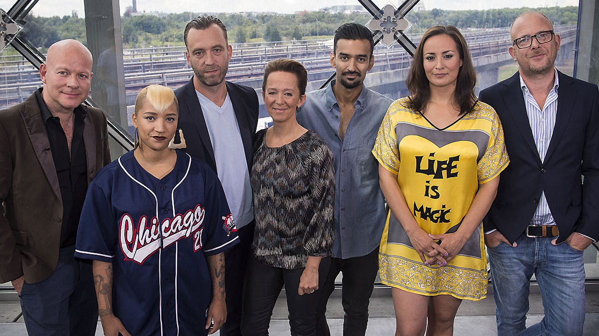 Her er "Mentor"-holdet: Thomas Blachman, Lucy Love, Nikolaj Nørlund, Anne Dorte Michelsen, Waqas Qadri, Julie Berthelsen og Nikolaj Steen.