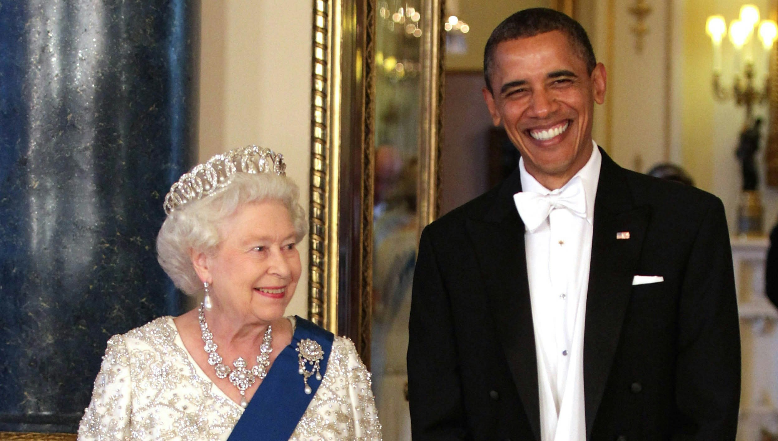 Barack Obama og dronning Elizabeth.