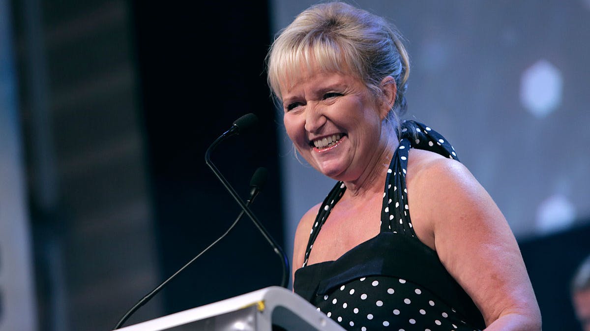 Tine Gøtzsche fra TV-Avisen blev årets kvindelige tv-vært ved TV-Prisen 2013.