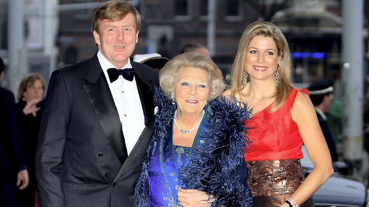 Kronprins Willem-Alexander, dronning Beatrix og kronprinsesse Maxima